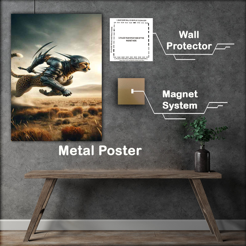 Buy Metal Poster : (Warrior animal fierce cheetah)