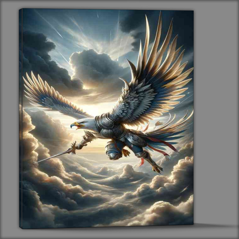 Buy Canvas : (Warrior animal in a dynamic action pose a majestic eagle)