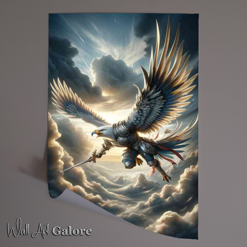 Buy Unframed Poster : (Warrior animal in a dynamic action pose a majestic eagle)