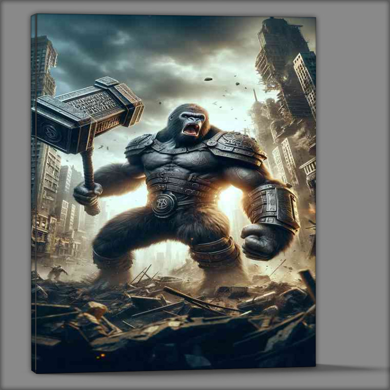 Buy Canvas : (Warrior animal in a dynamic action scene Envision a powerful gorilla)