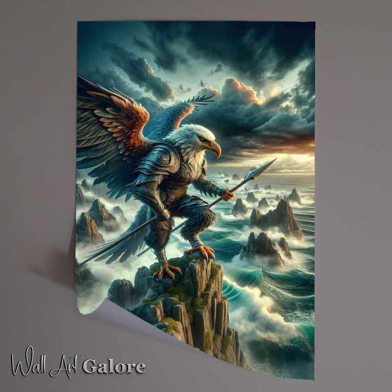 Buy Unframed Poster : (Warrior animal in a fantastic a fierce eagle)