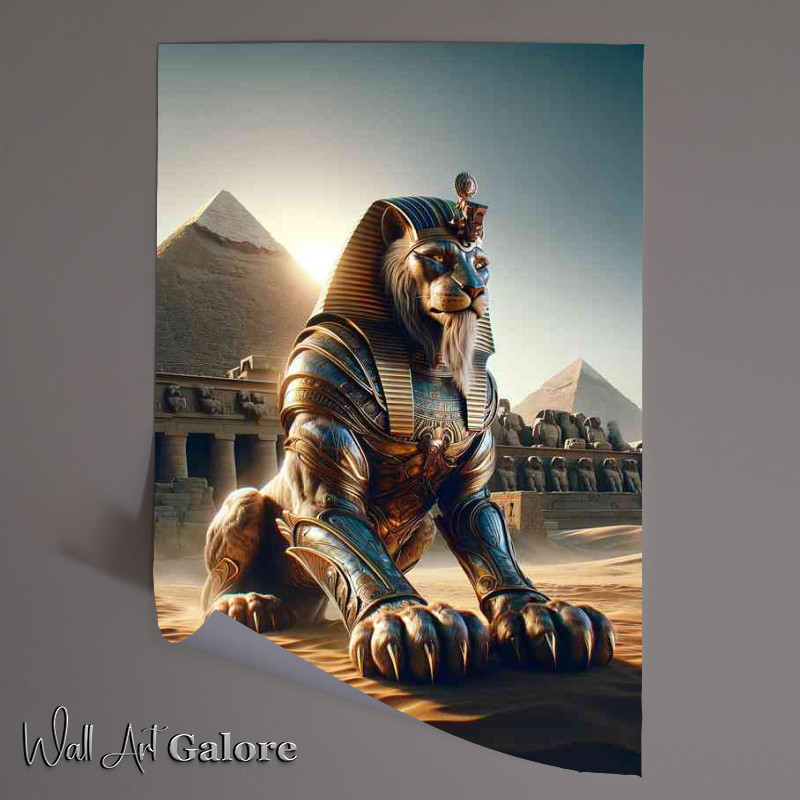 Buy Unframed Poster : (Warrior animal majestic sphinx with the body of a lion)