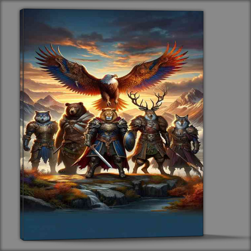 Buy Canvas : (Warrior animals in a fantastic composition)