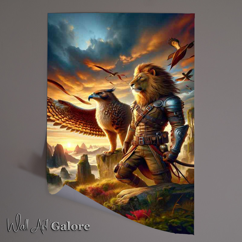 Buy Unframed Poster : (Warrior animals in a fantastic stance for battle)