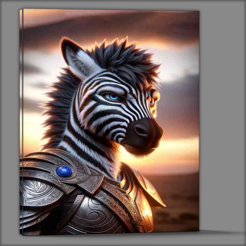 Buy Canvas : (Zebra warrior showcasing his black and white stripes)