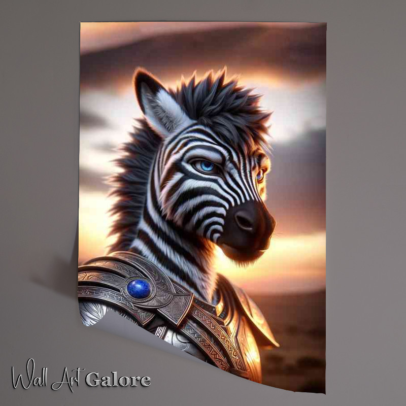 Buy Unframed Poster : (Zebra warrior showcasing his black and white stripes)