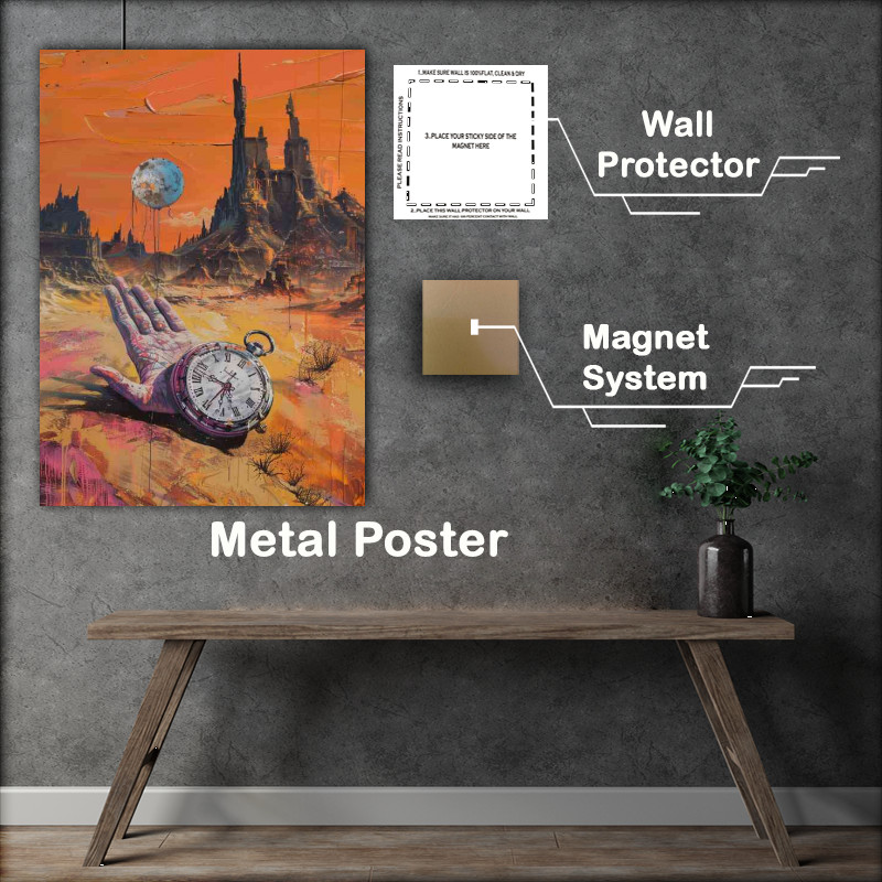 Buy Metal Poster : (Abstract pocket watch and the hand)