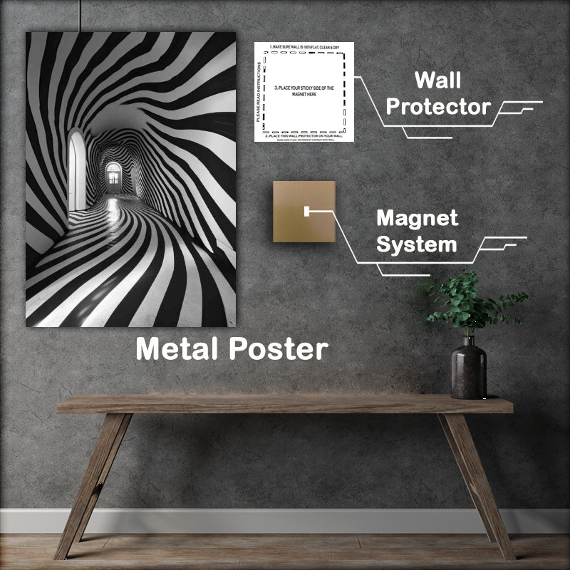 Buy Metal Poster : (Black and white tunnel)
