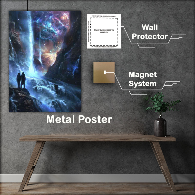 Buy Metal Poster : (Fallen galaxy with two men standing)