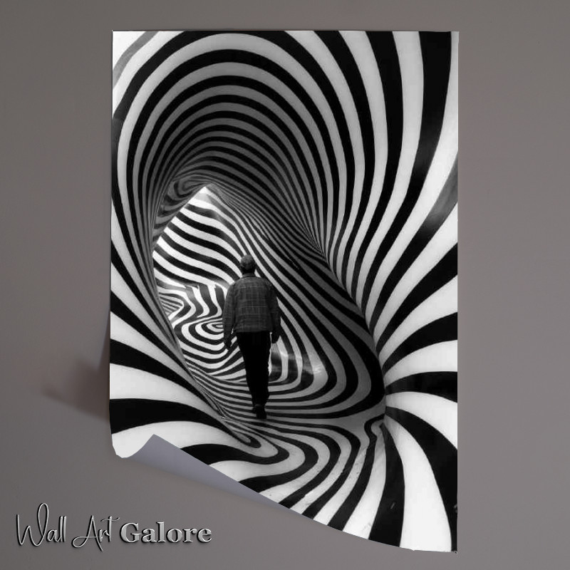 Buy Unframed Poster : (Man walking through the swirly tunnel)