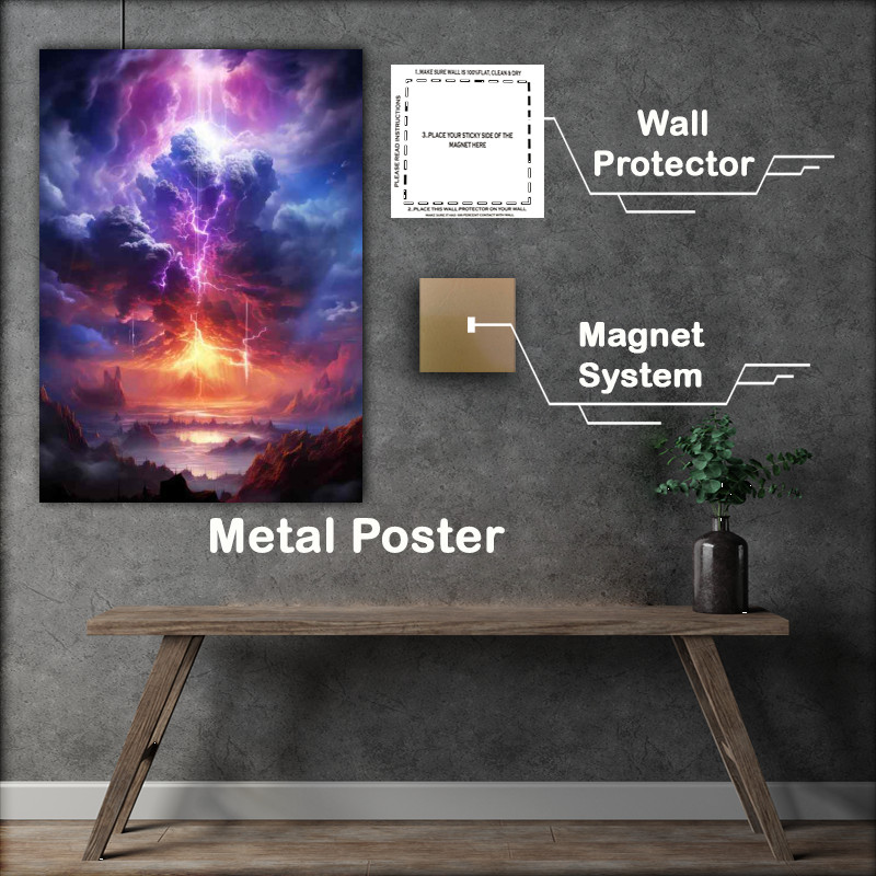 Buy Metal Poster : (Celestial Cascades Waterfalls from Another World)