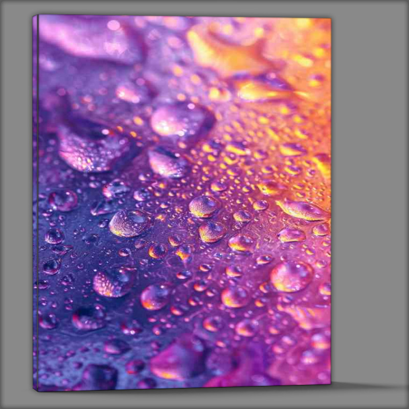 Buy Canvas : (Water drops on a colorful surface)