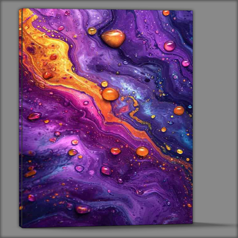 Buy Canvas : (Water lines and drops on a colourful background)