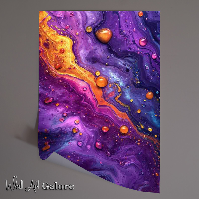 Buy Unframed Poster : (Water lines and drops on a colourful background)