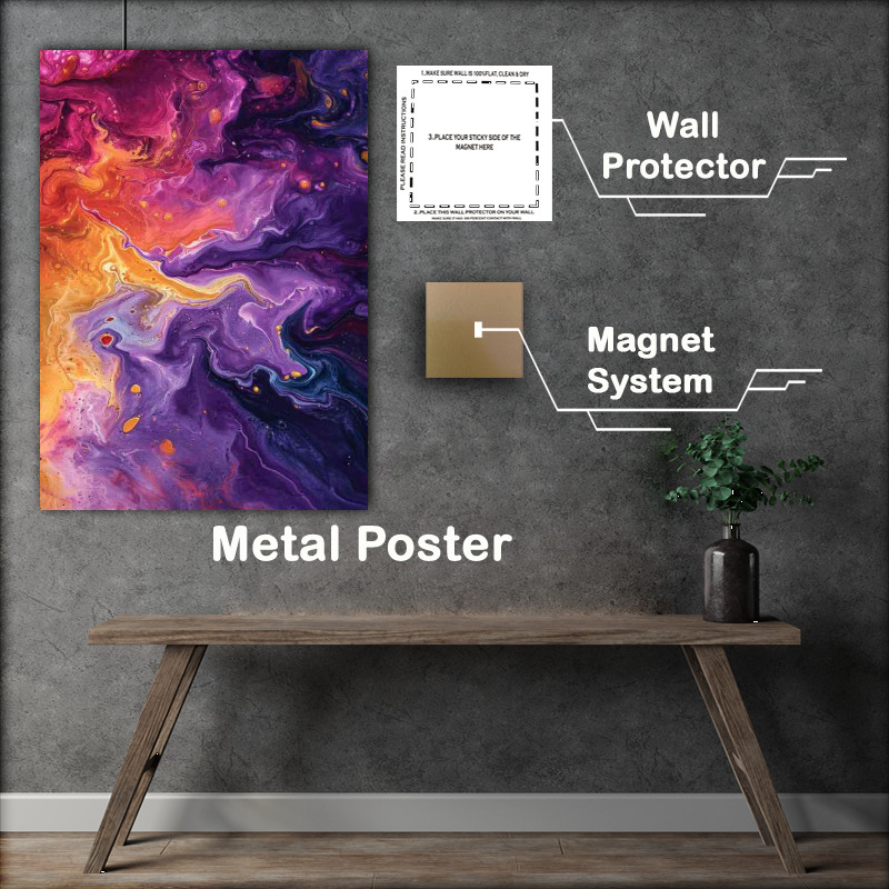Buy Metal Poster : (Watercolor painting in liquid form)