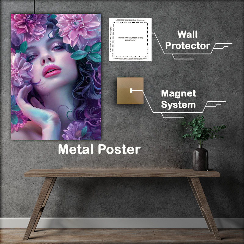Buy Metal Poster : (Elegant woman with flowing hair)