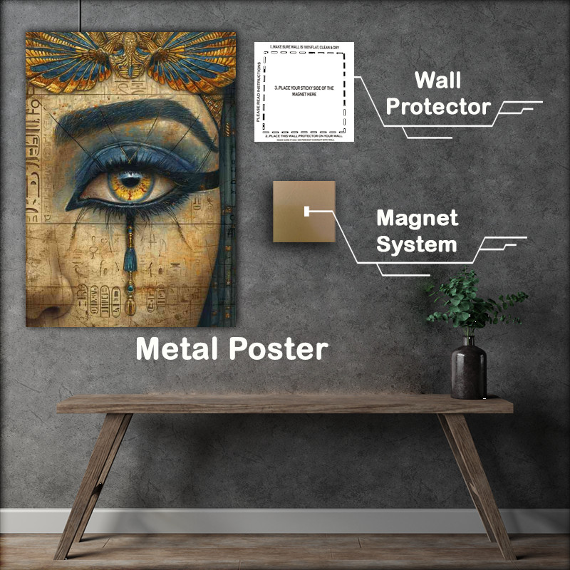 Buy Metal Poster : (Eyes Egyptian portrait unique and gorgeous)