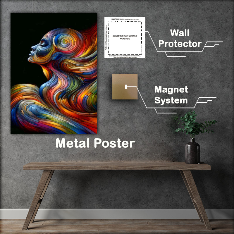 Buy Metal Poster : (Figure composed of abstract shapes and vivid colors)