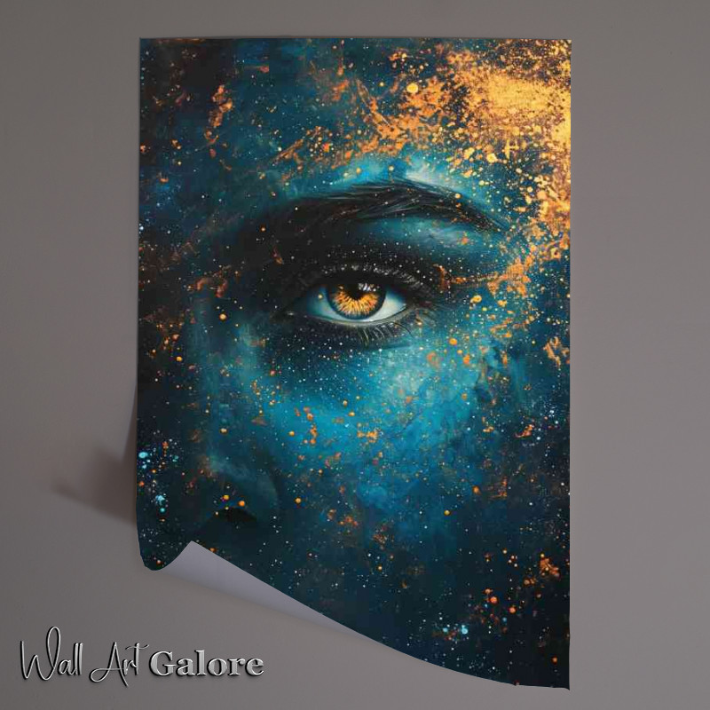 Buy Unframed Poster : (Galaxy abstract face in blue)