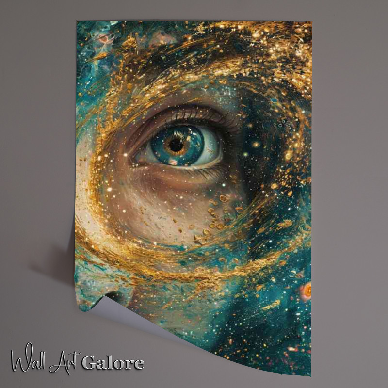 Buy Unframed Poster : (Girl with galaxy in face acrylic painting)
