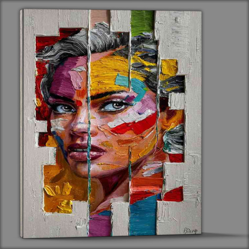 Buy Canvas : (Lady abstract multi coloured face)
