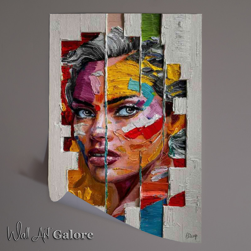 Buy Unframed Poster : (Lady abstract multi coloured face)