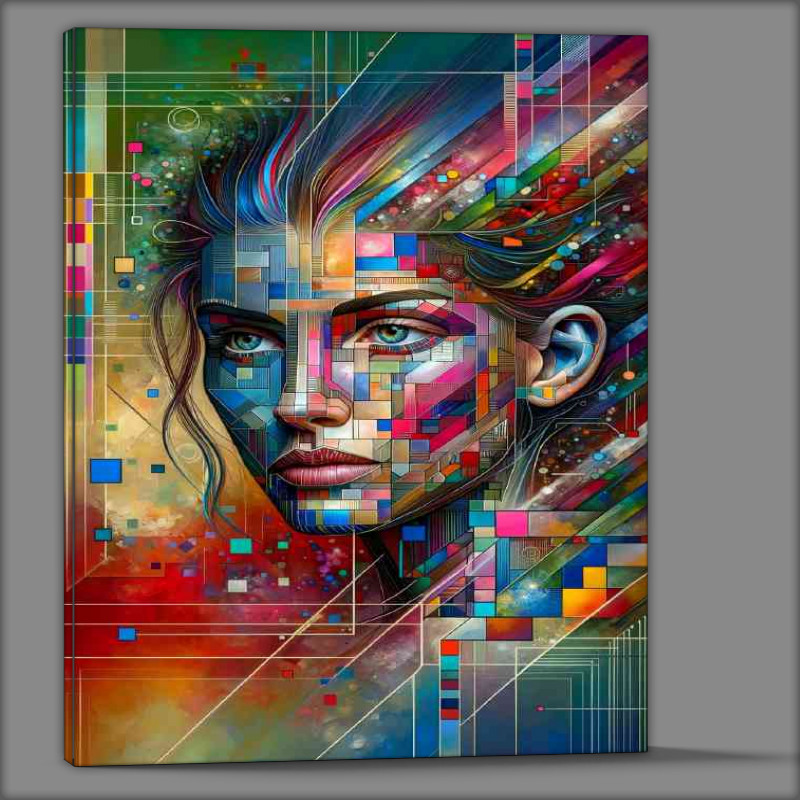 Buy Canvas : (Ladys face with digital abstract)