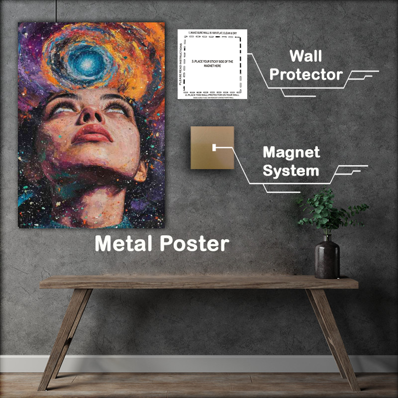 Buy Metal Poster : (Painted style of a woman gazing)