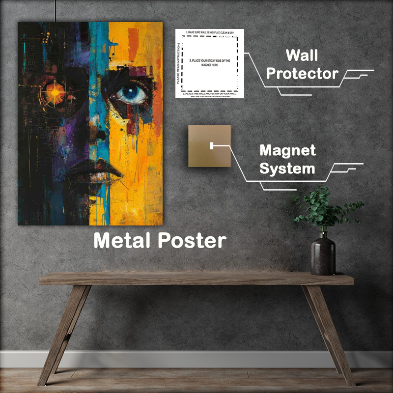 Buy Metal Poster : (Painting of what seems to be a face)