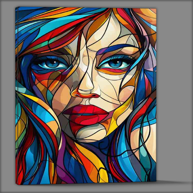Buy Canvas : (Woman is composed of colorful geometric)