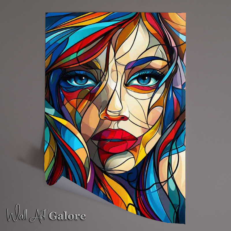 Buy Unframed Poster : (Woman is composed of colorful geometric)
