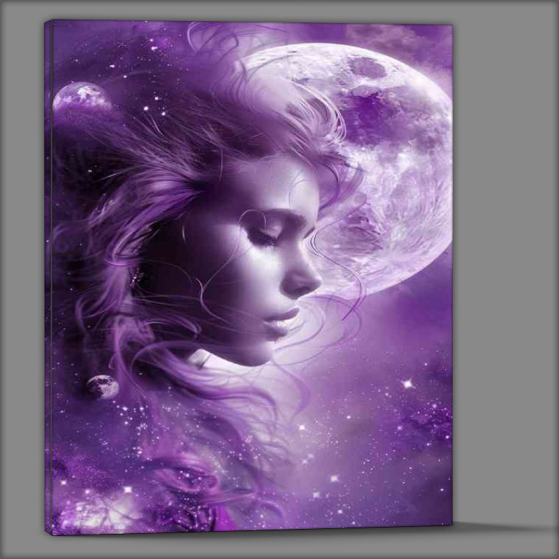 Buy Canvas : (Woman with a planet and space)