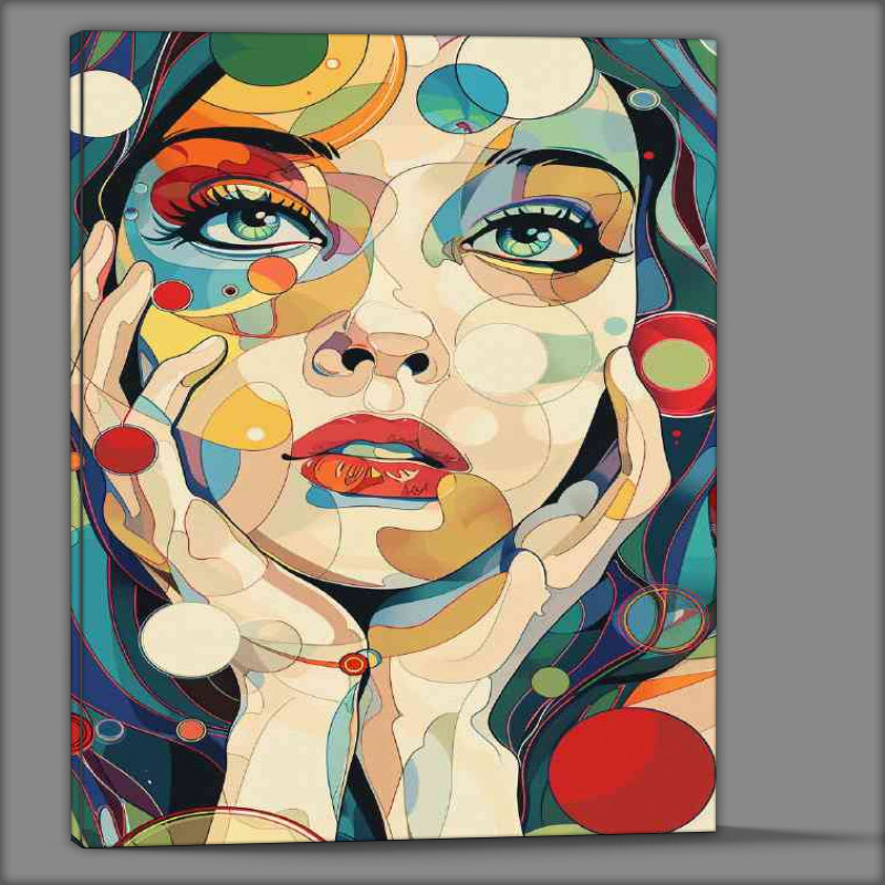 Buy Canvas : (Woman with colorful circles)