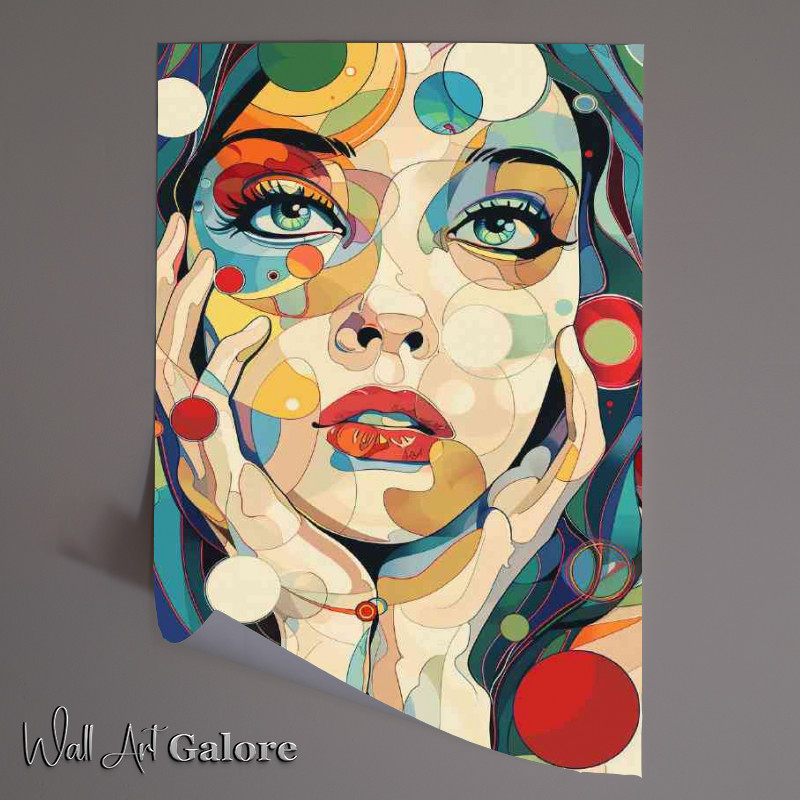 Buy Unframed Poster : (Woman with colorful circles)