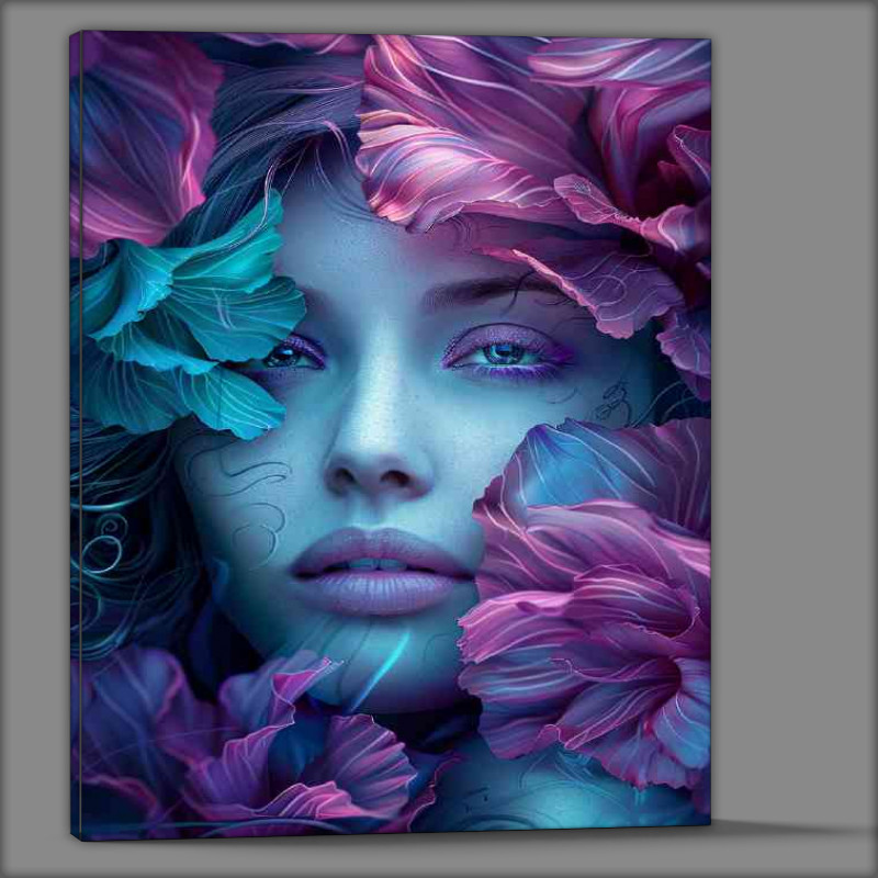 Buy Canvas : (Woman with large petals on her head color)