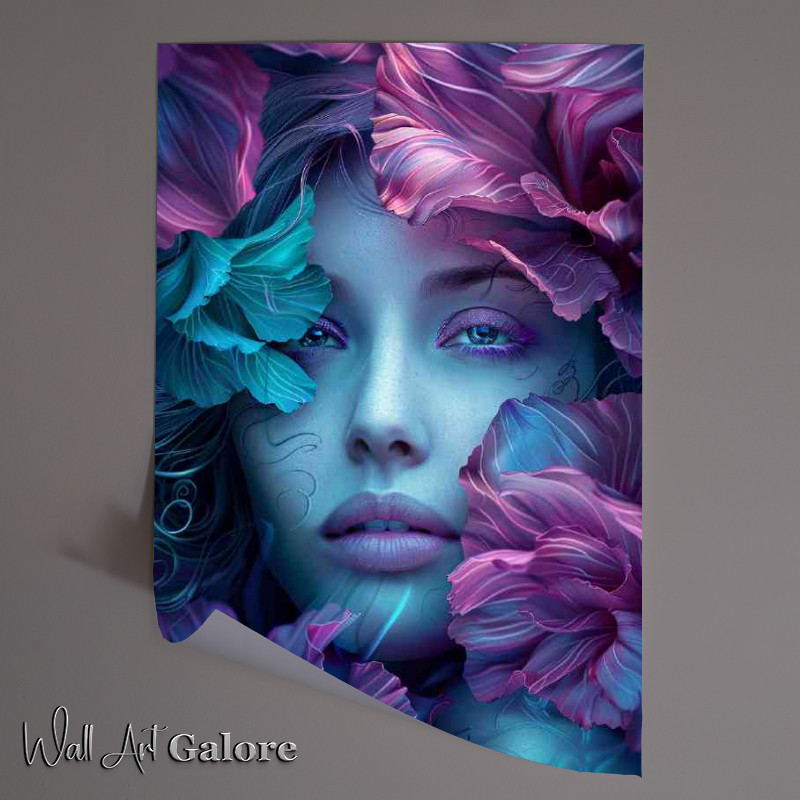Buy Unframed Poster : (Woman with large petals on her head color)