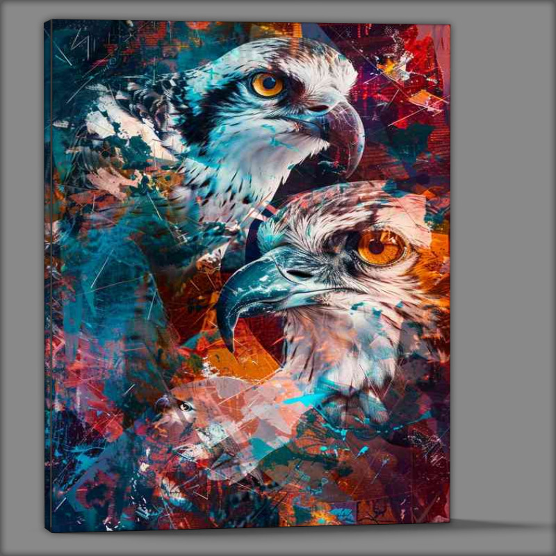 Buy Canvas : (A Pair og birds in abstract art)
