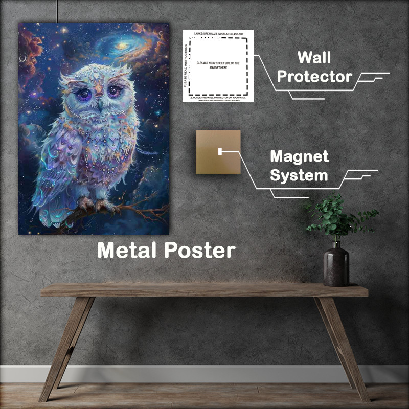 Buy Metal Poster : (A stunning beautiful little colours owl)