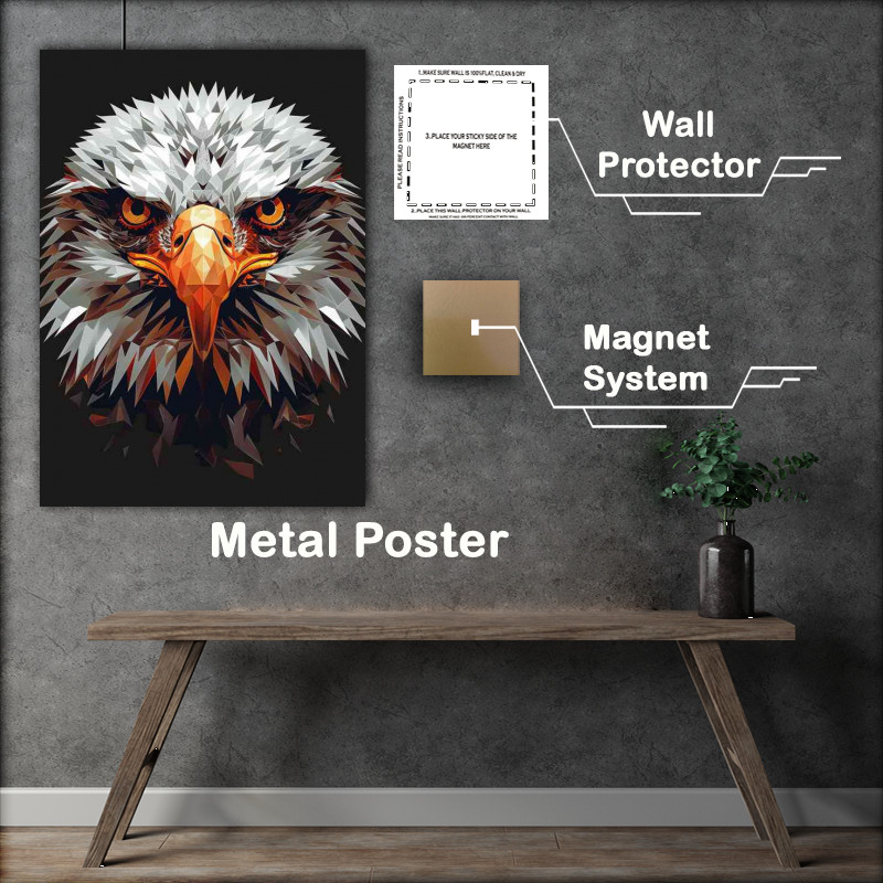 Buy Metal Poster : (Abstract Eagle head geometric)