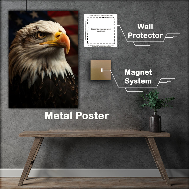 Buy Metal Poster : (Bright eyed Eagle head)