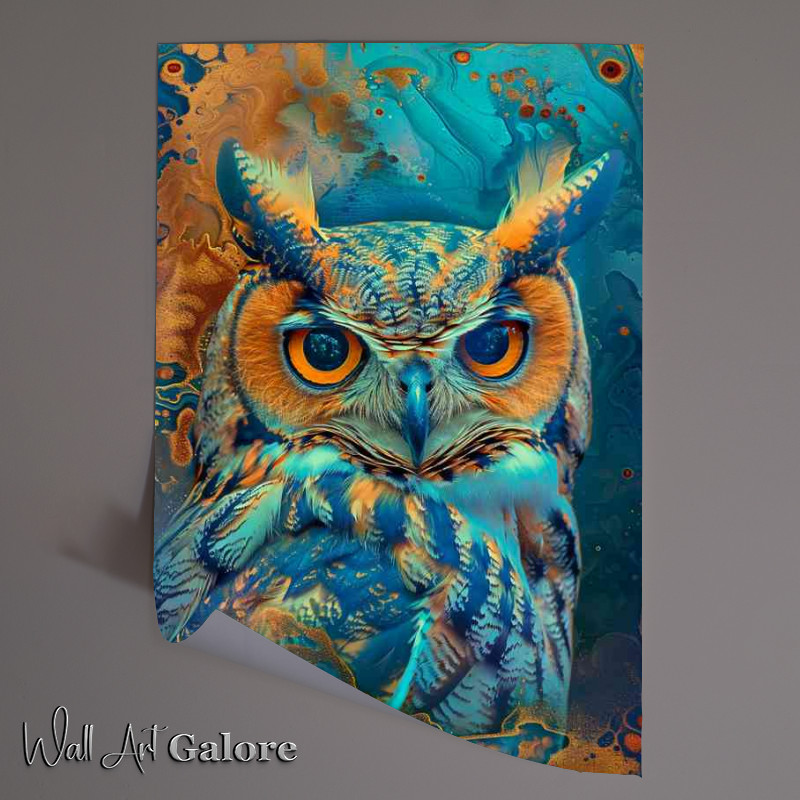 Buy Unframed Poster : (Colorful rainbow owl with big eyes)