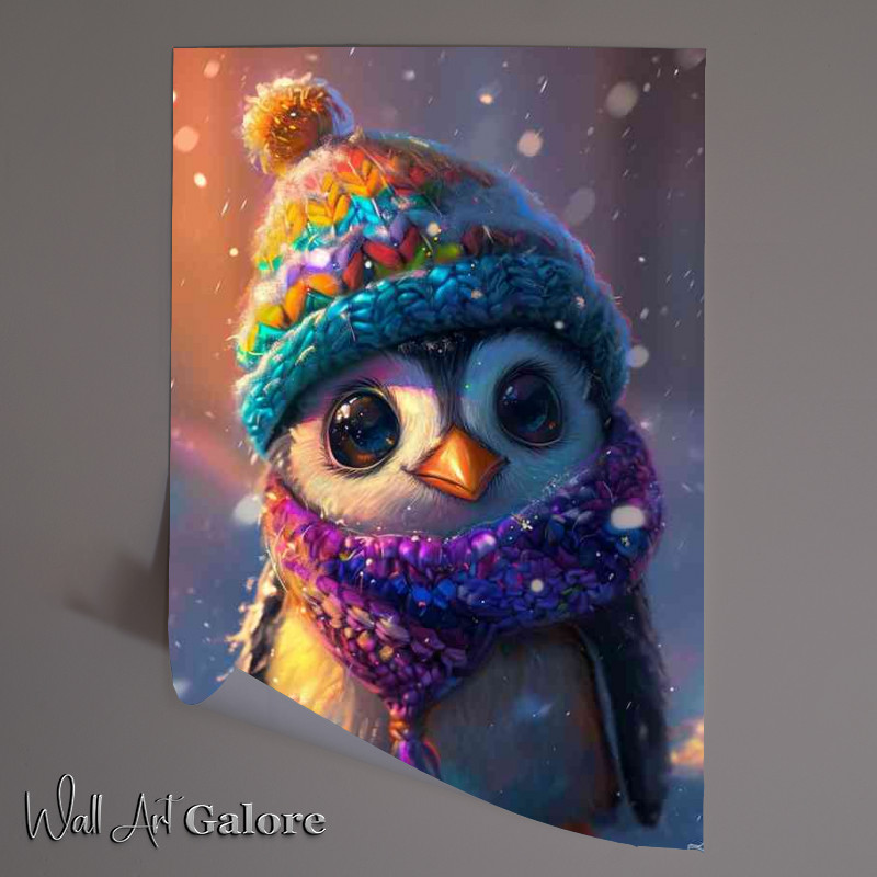 Buy Unframed Poster : (Cute cartoon penguin wrapped up)
