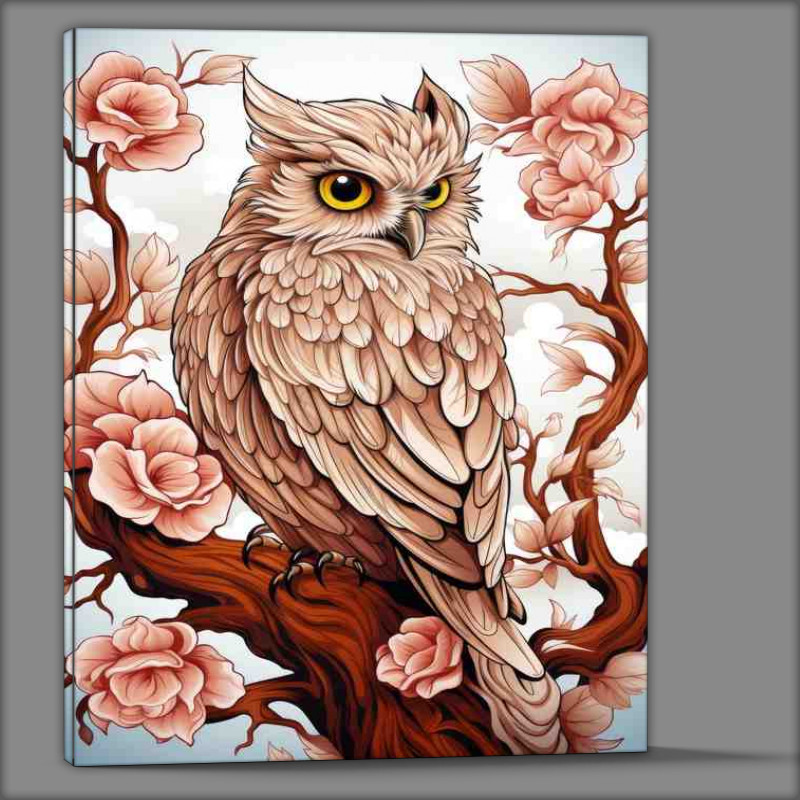 Buy Canvas : (Drawing of a Owl on a branch)