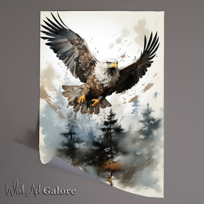 Buy Unframed Poster : (Eagle in flight water colours)