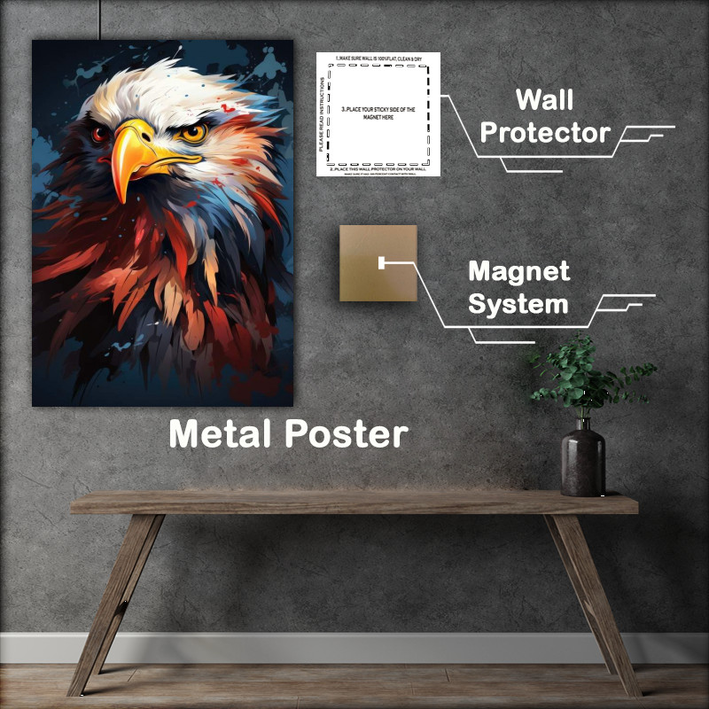 Buy Metal Poster : (Eagle white and brown feathers)