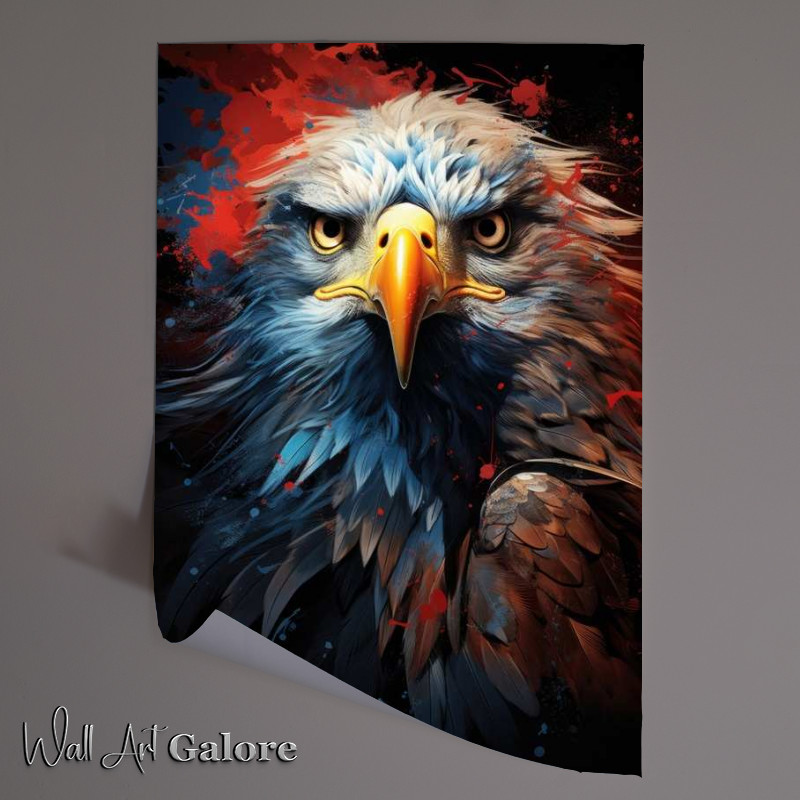Buy Unframed Poster : (Eagle with red splashes)