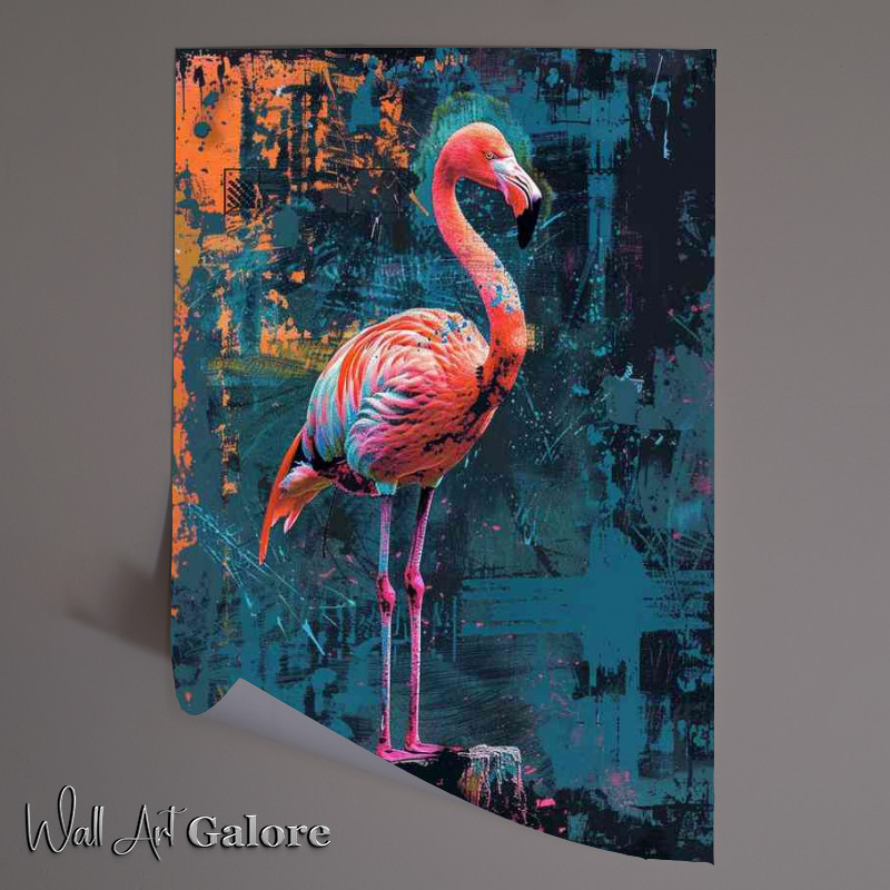 Buy Unframed Poster : (Flamingo in a artistic style)