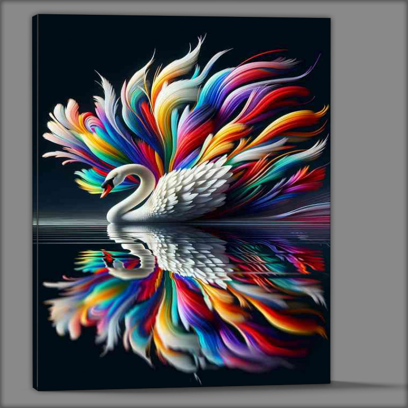 Buy Canvas : (Graceful swan with feathers adorned)