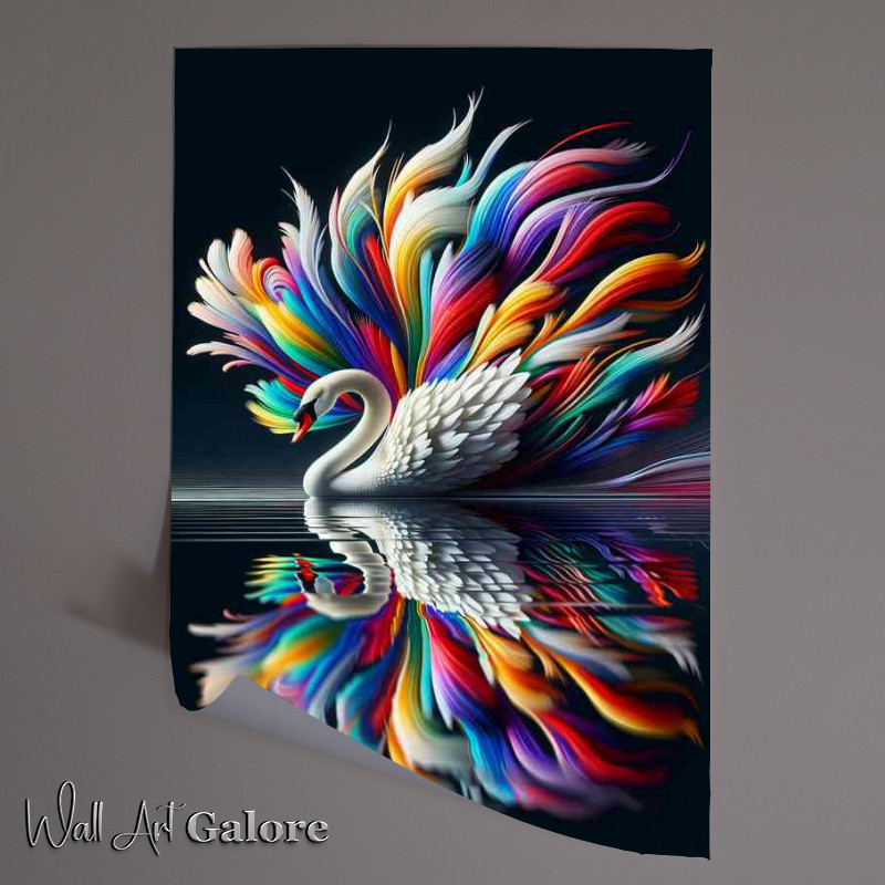 Buy Unframed Poster : (Graceful swan with feathers adorned)