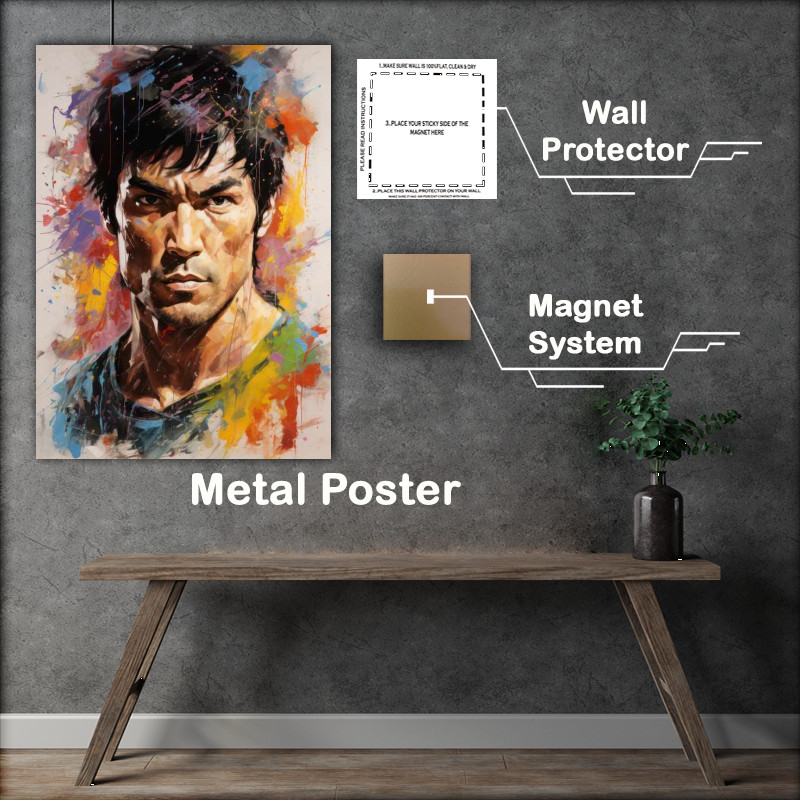 Buy Metal Poster : (Bruce Lee Very colourful)